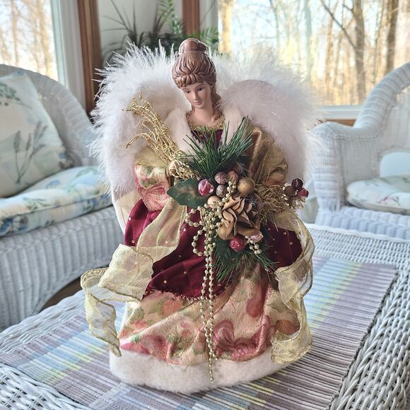Vintage Heavenly Angel Christmas Tree Topper Or Shelf Sitter Holiday XMas Decor - Picture 1 of 10